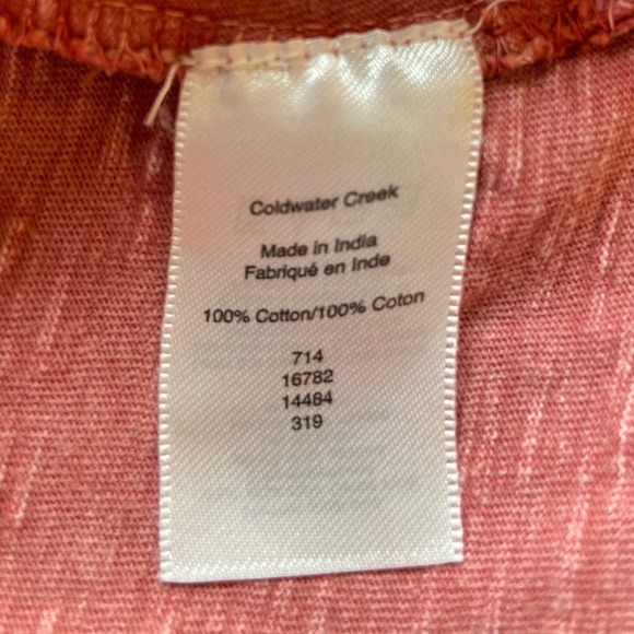 Coldwater Creek Pink Embroidered Cotton Slub Button Up Shirt 1X - Picture 5 of 6